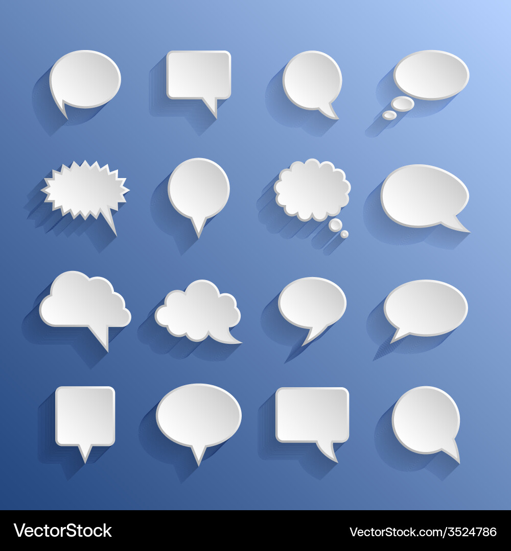 Paper speech bubbles Royalty Free Vector Image