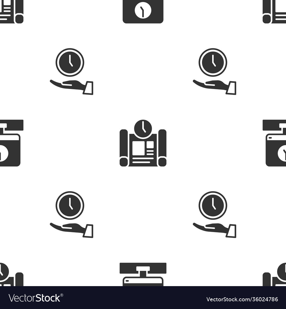 Set monitor time project plan and clock vector image Set monitor time project plan and clock