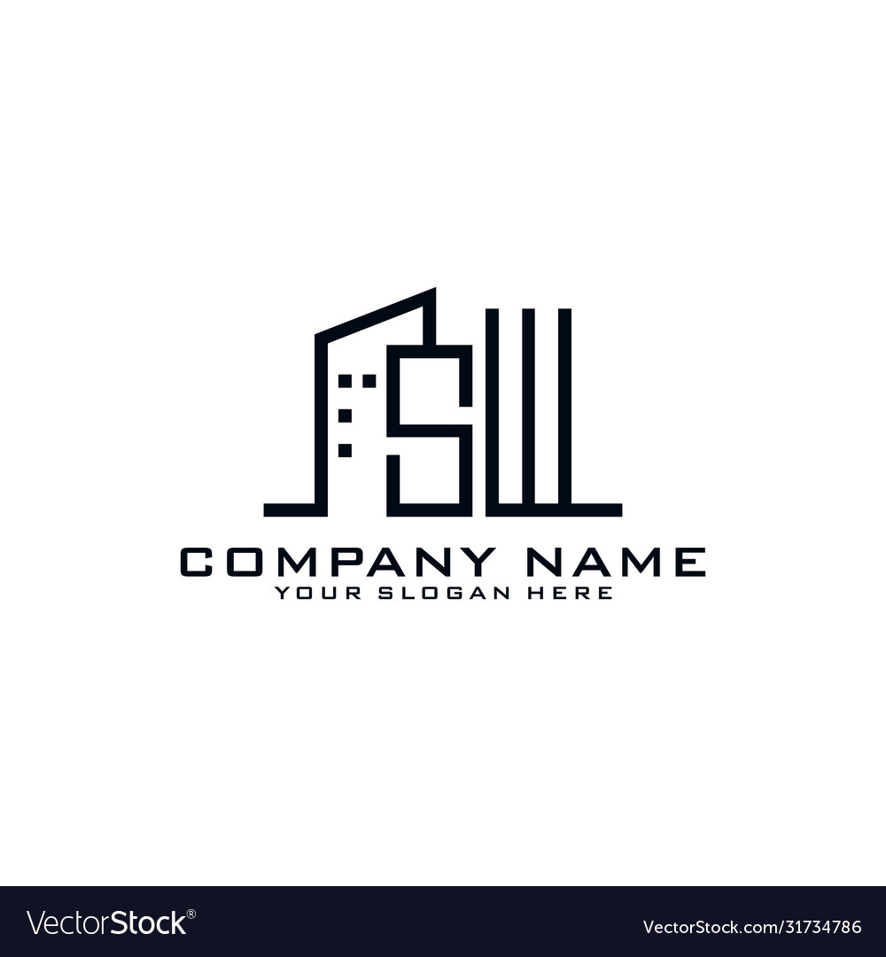 Sw letter logo icon design template elements