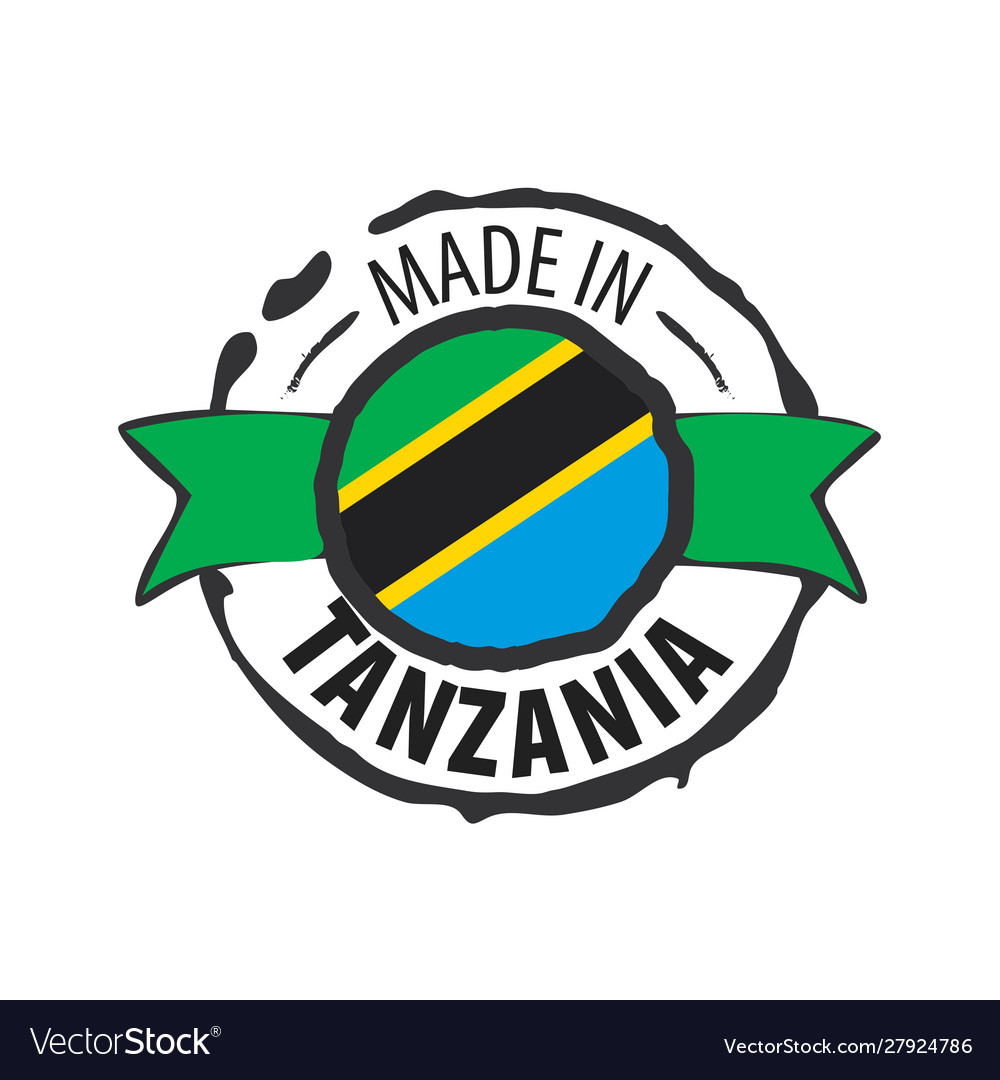 Tanzania flag on a white