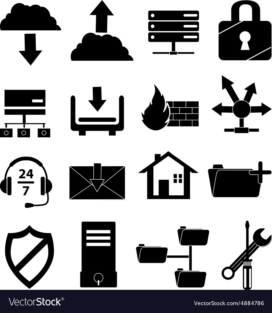 Web hosting icons set