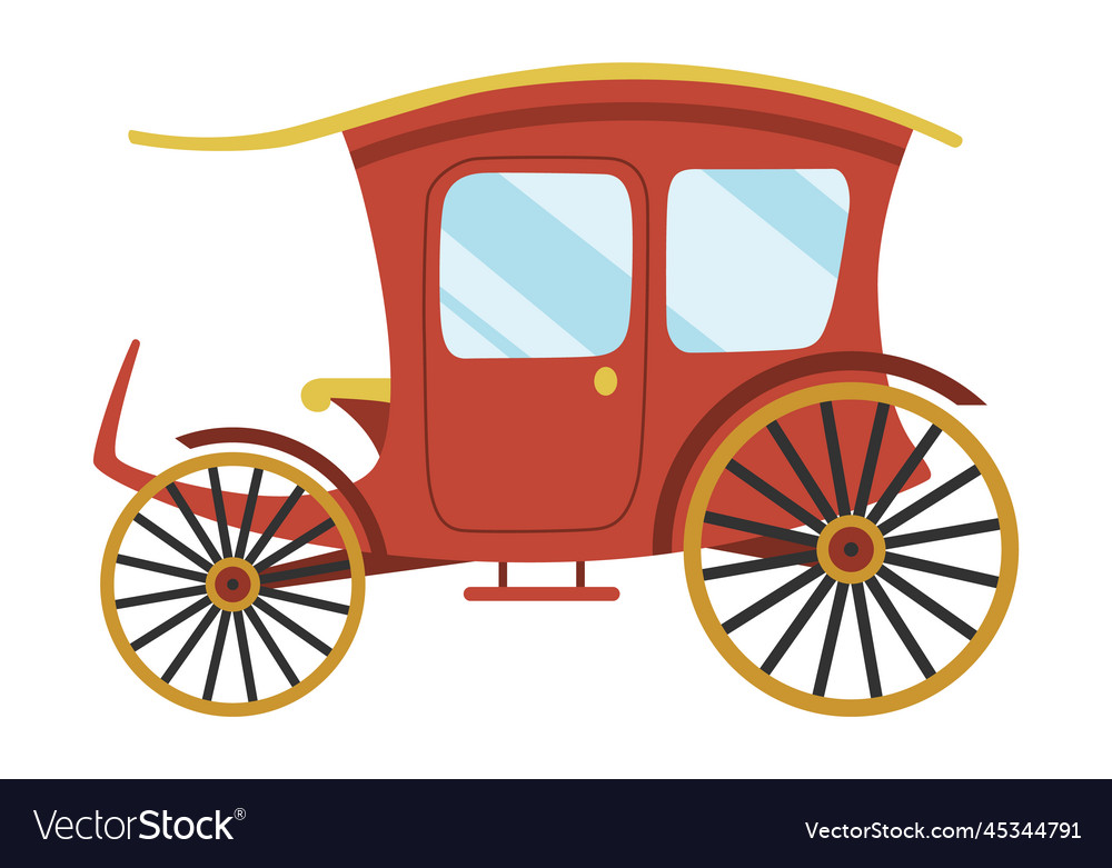 Carriage cartoon vintage transport with old Vector Image