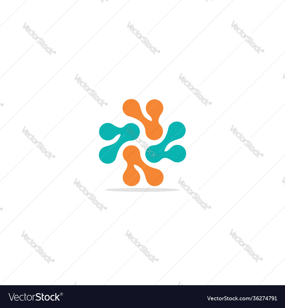 Circle connect colored technology logo Royalty Free Vector