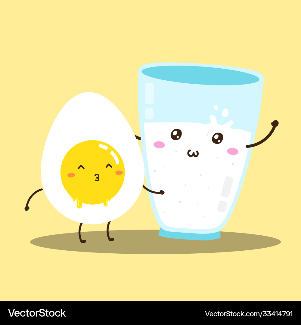 Cute happy fresh milk and eggs design Royalty Free Vector