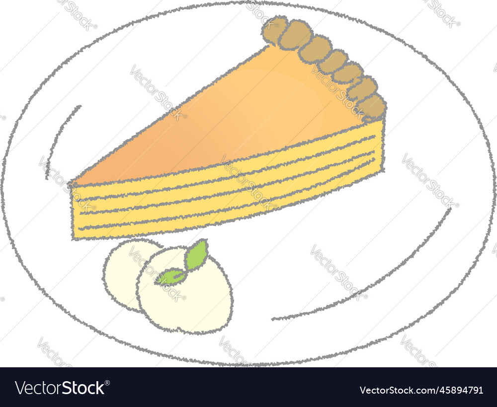 Food sweets cheese tart Royalty Free Vector Image