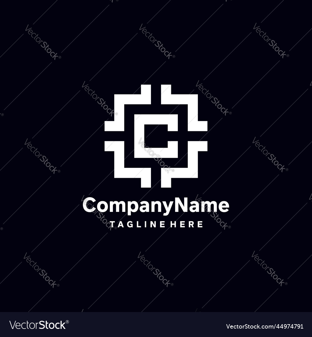 Geometry letter c logo for company template