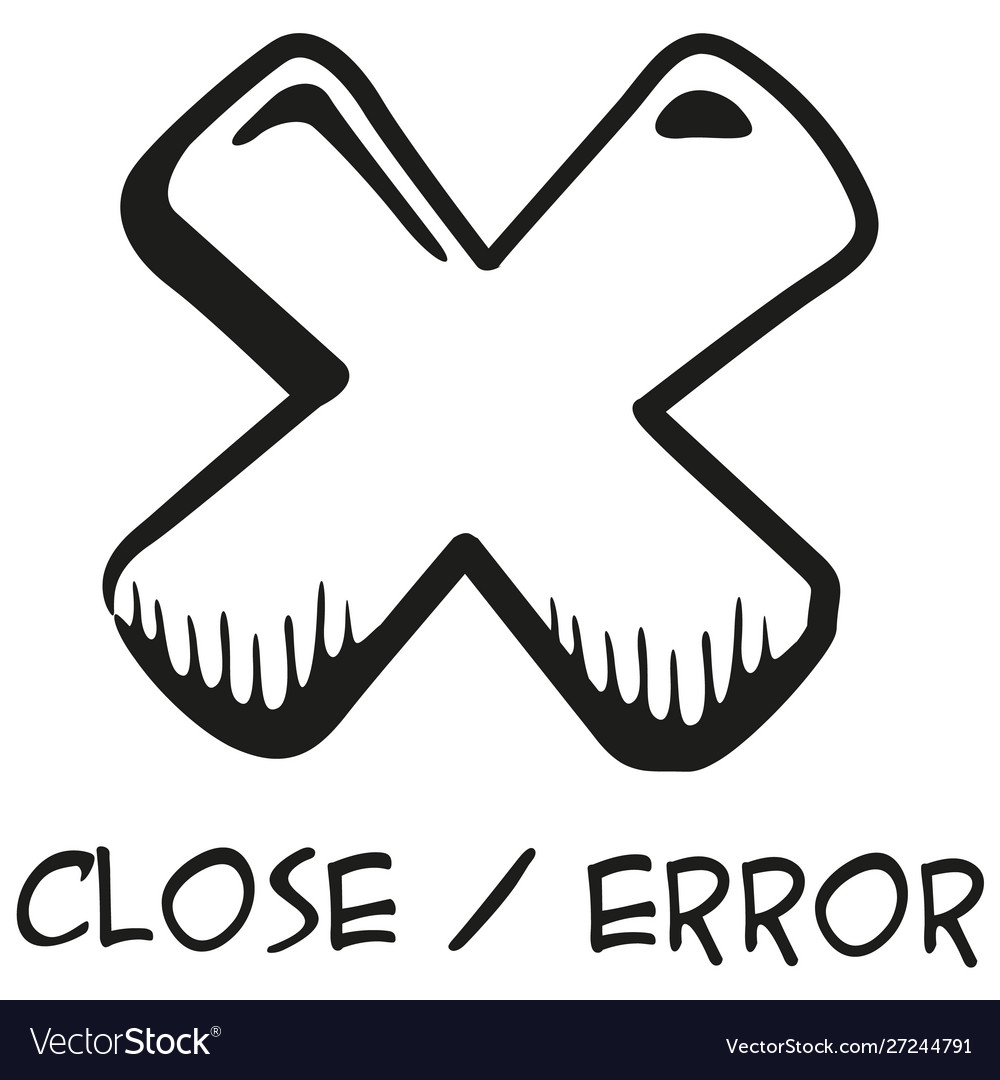 Icon button error delete fault art line vector image Icon button error delete fault art line