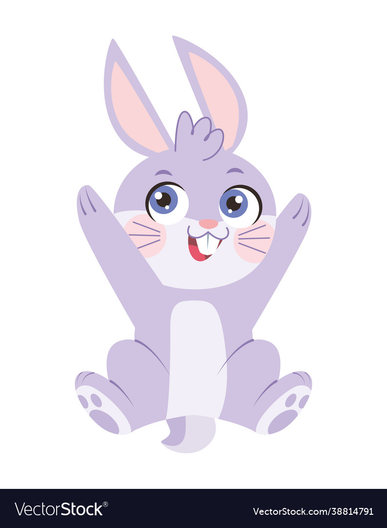 Lilac little rabbit Royalty Free Vector Image - VectorStock