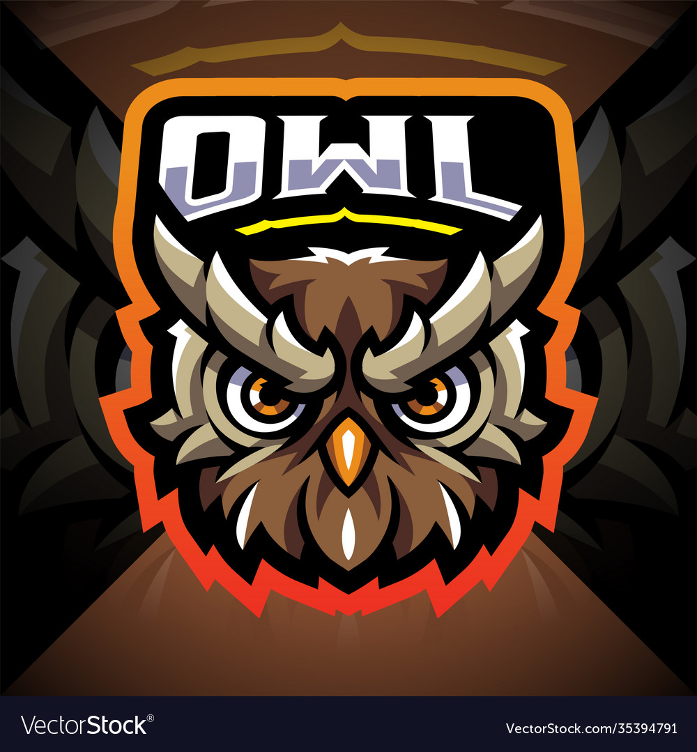 Owl head esport mascot logo Royalty Free Vector Image