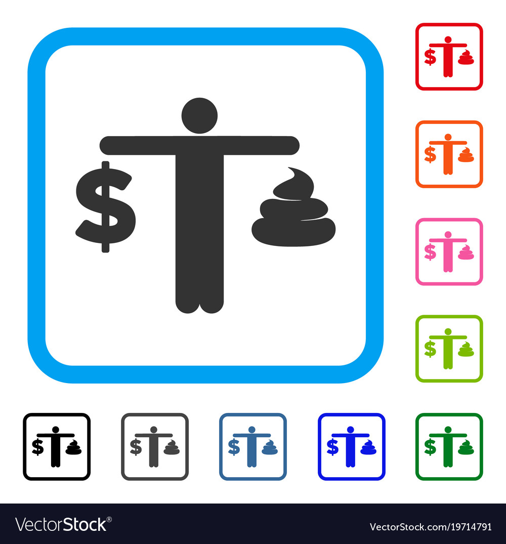 Person Compare Dollar Framed Icon Royalty Free Vector Person Compare Dollar Framed Icon Vector Image