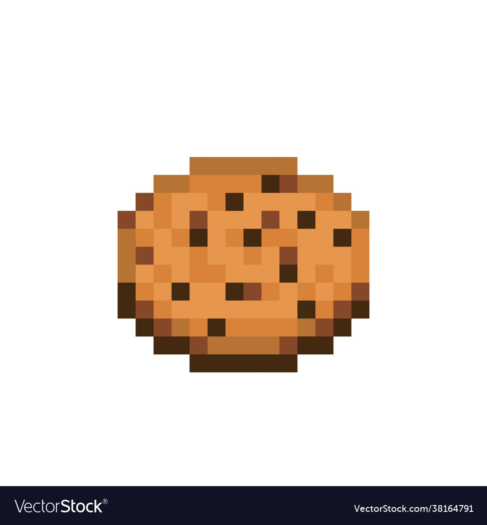 Pixel cookie for 8 bit game assets Royalty Free Vector Image