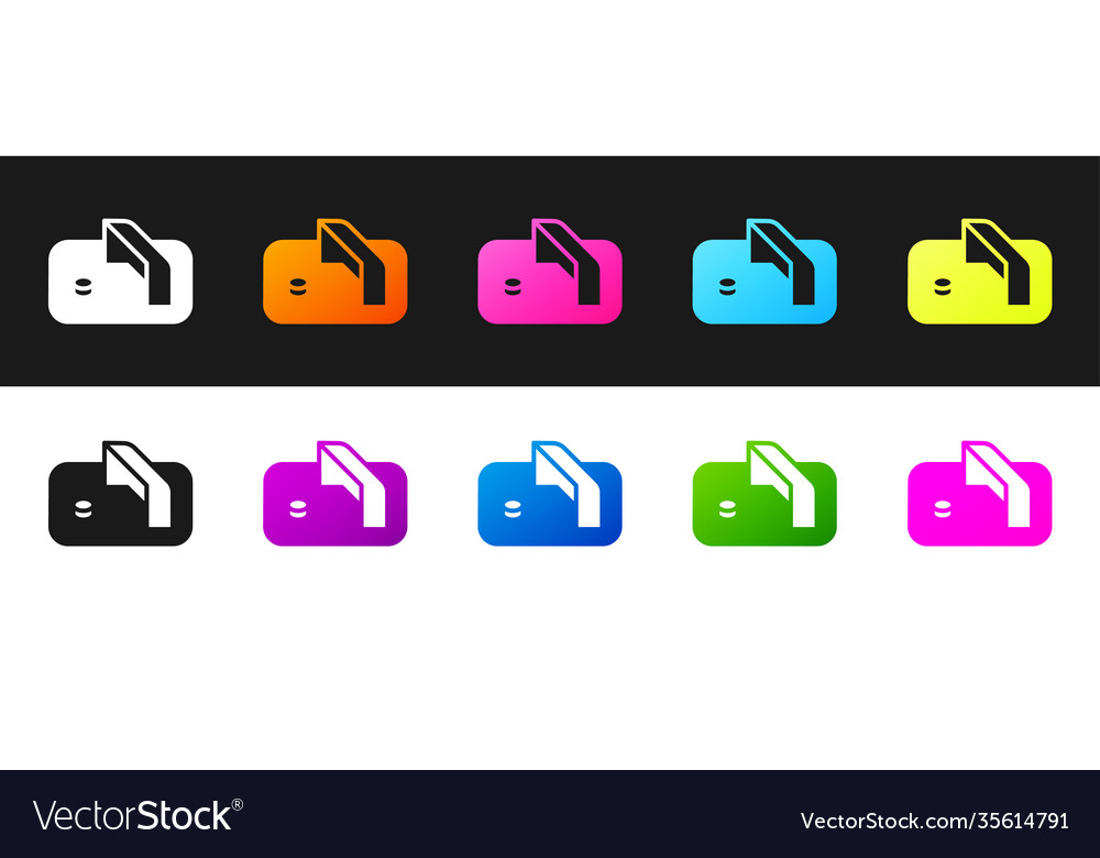 Set ice hockey goal with net for goalkeeper icon