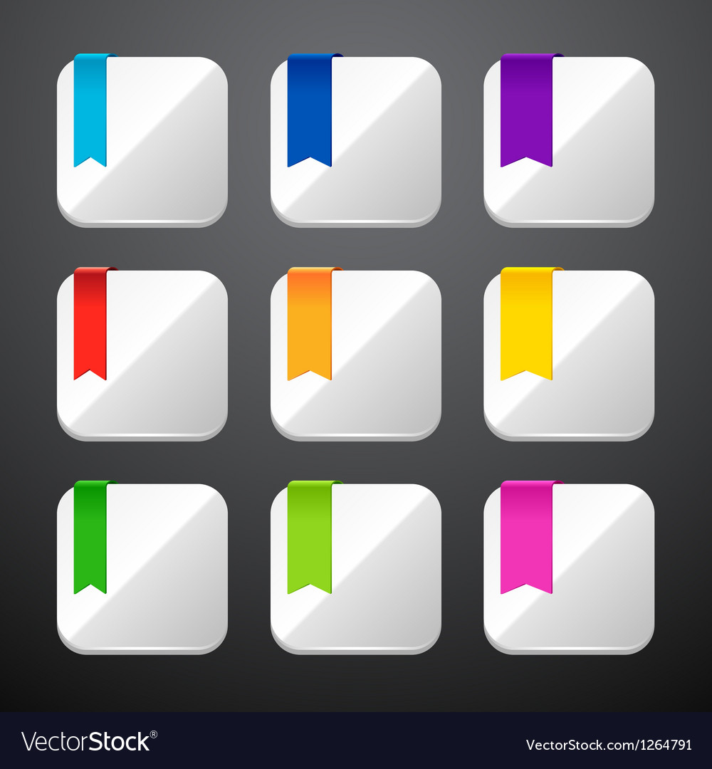 Set of the app icons with ribbons