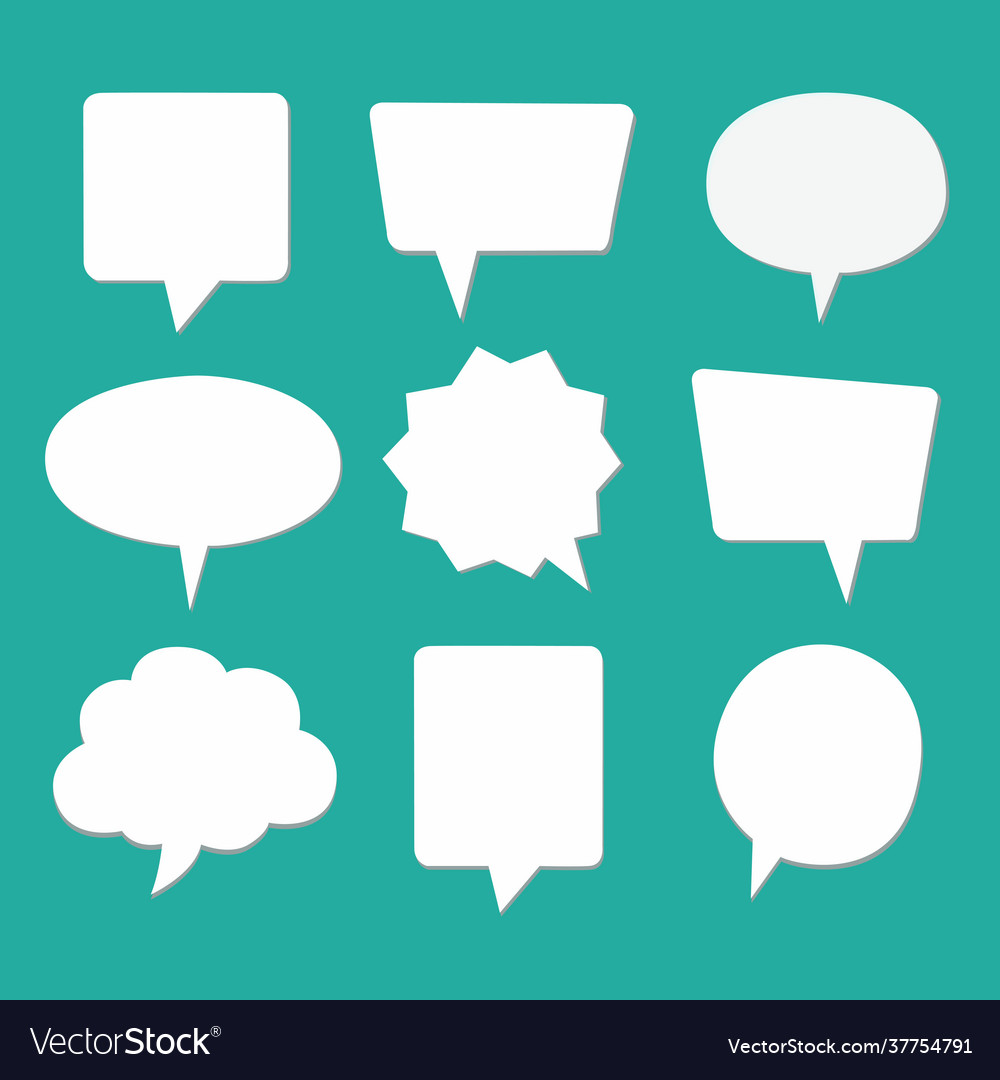 Speech bubbles set distorted circle and blank Vector Image