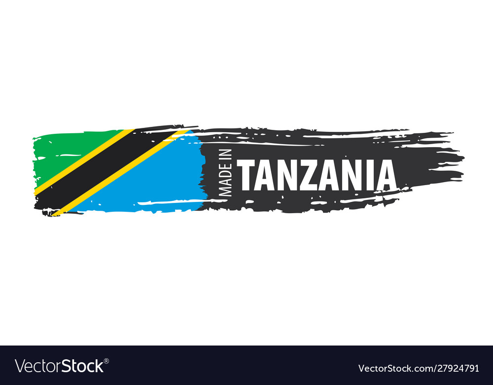 Tanzania flag on a white