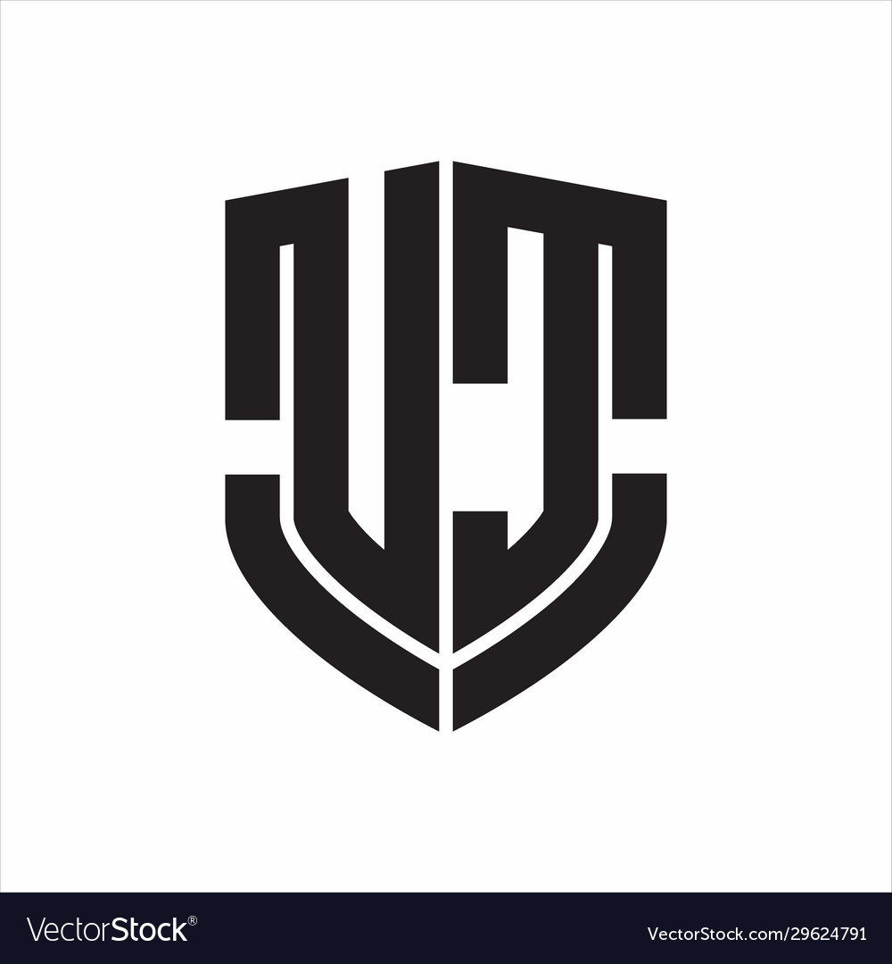 Uc logo monogram with emblem shield shape design Vector Image