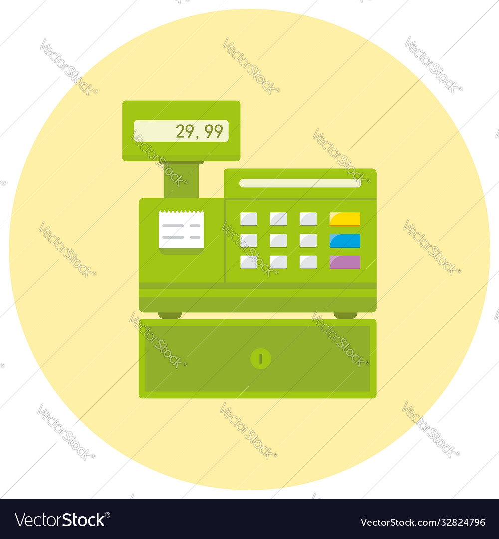 Cash register flat icon