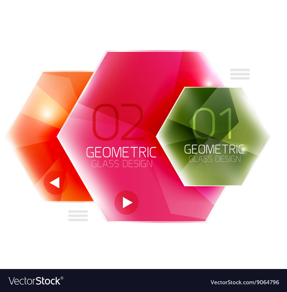 Colorful glass hexagon business infographic