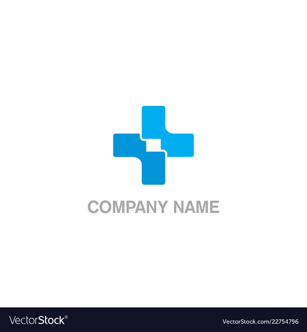 Cross hospital business company logo Royalty Free Vector