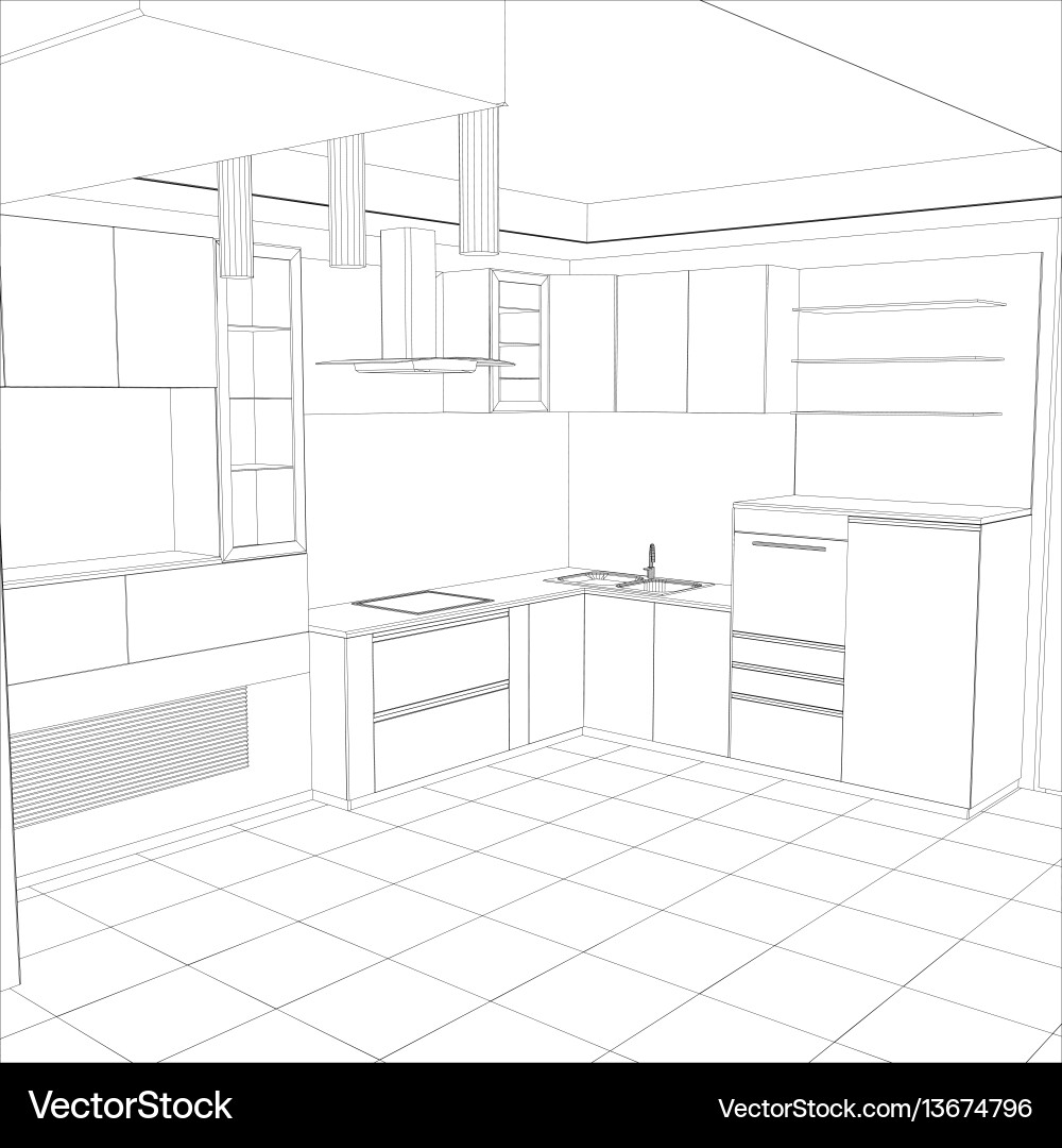 Design process in wire-frame Royalty Free Vector Image