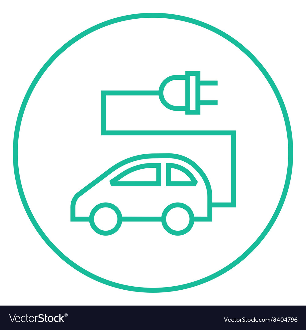 Electric car line icon Royalty Free Vector Image