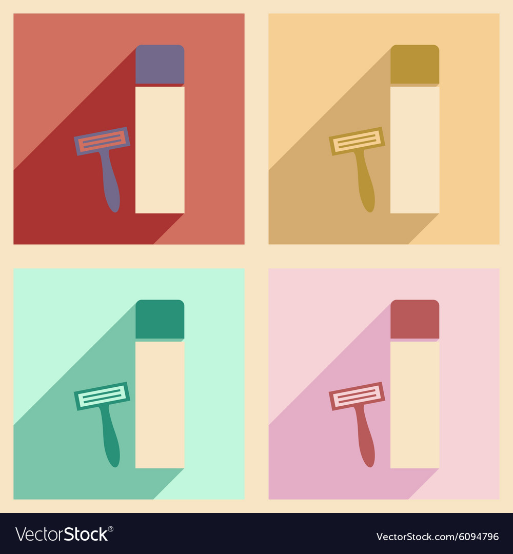 Flat with shadow concept and mobile application