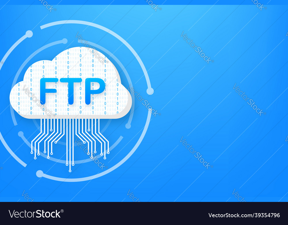 Ftp File Transfer Icon Technology Royalty Free Vector Image