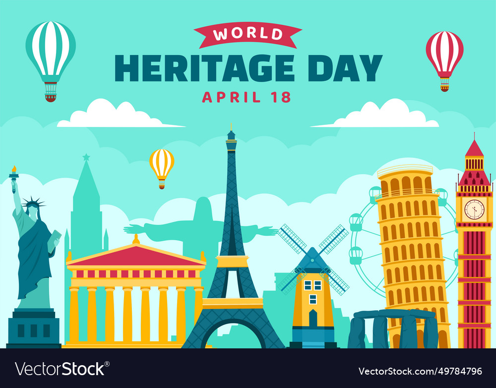 Heritage day social media background flat cartoon