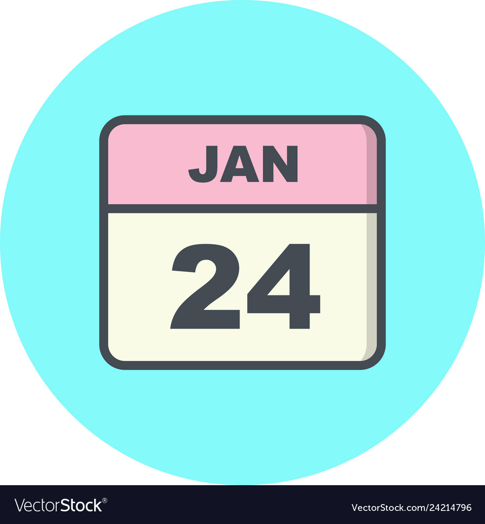 January 24th date on a single day calendar Vector Image