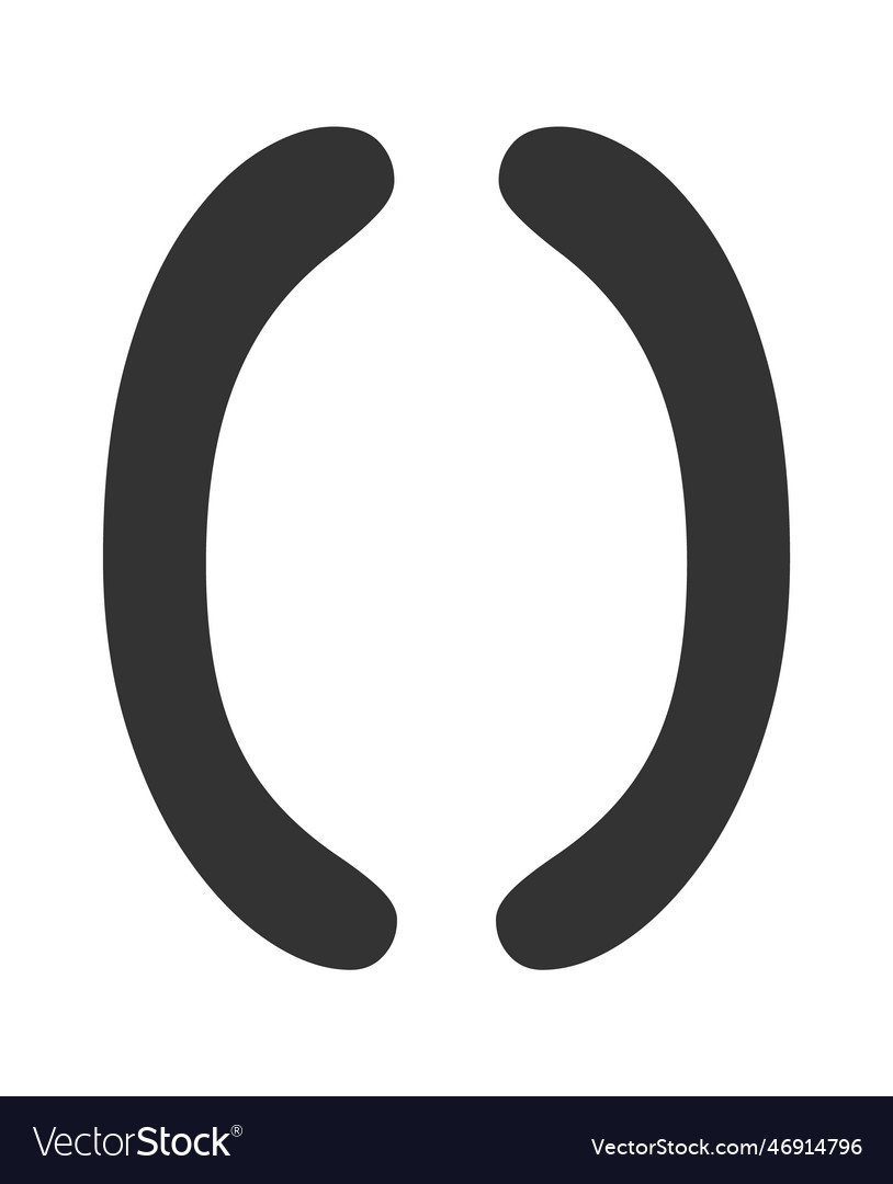 Parenthesis bracket symbol Royalty Free Vector Image
