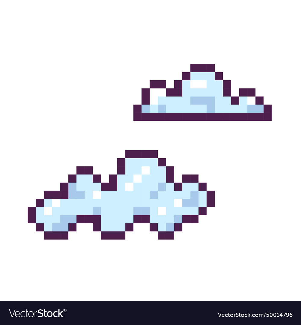 Pixel sky clouds 8 bit retro y2k icon Royalty Free Vector