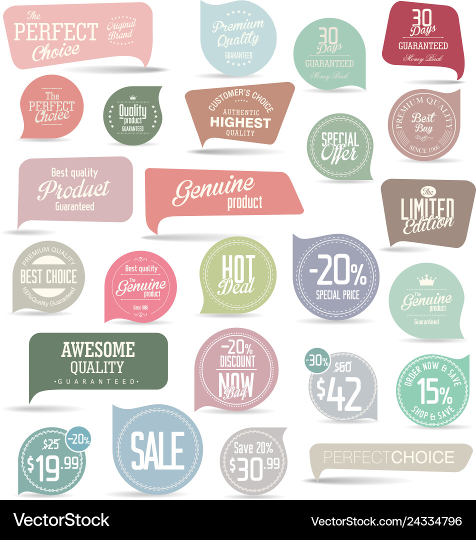 Premium quality modern labels collection Vector Image