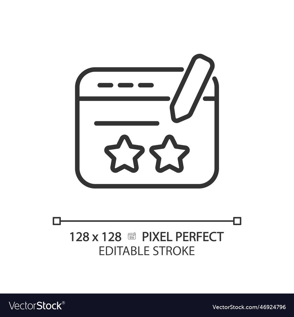 Review pixel perfect linear icon Royalty Free Vector Image