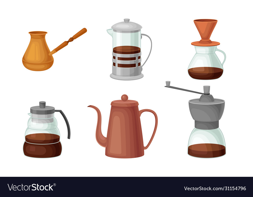 Teapots and kettles isolated on white background Vector Image