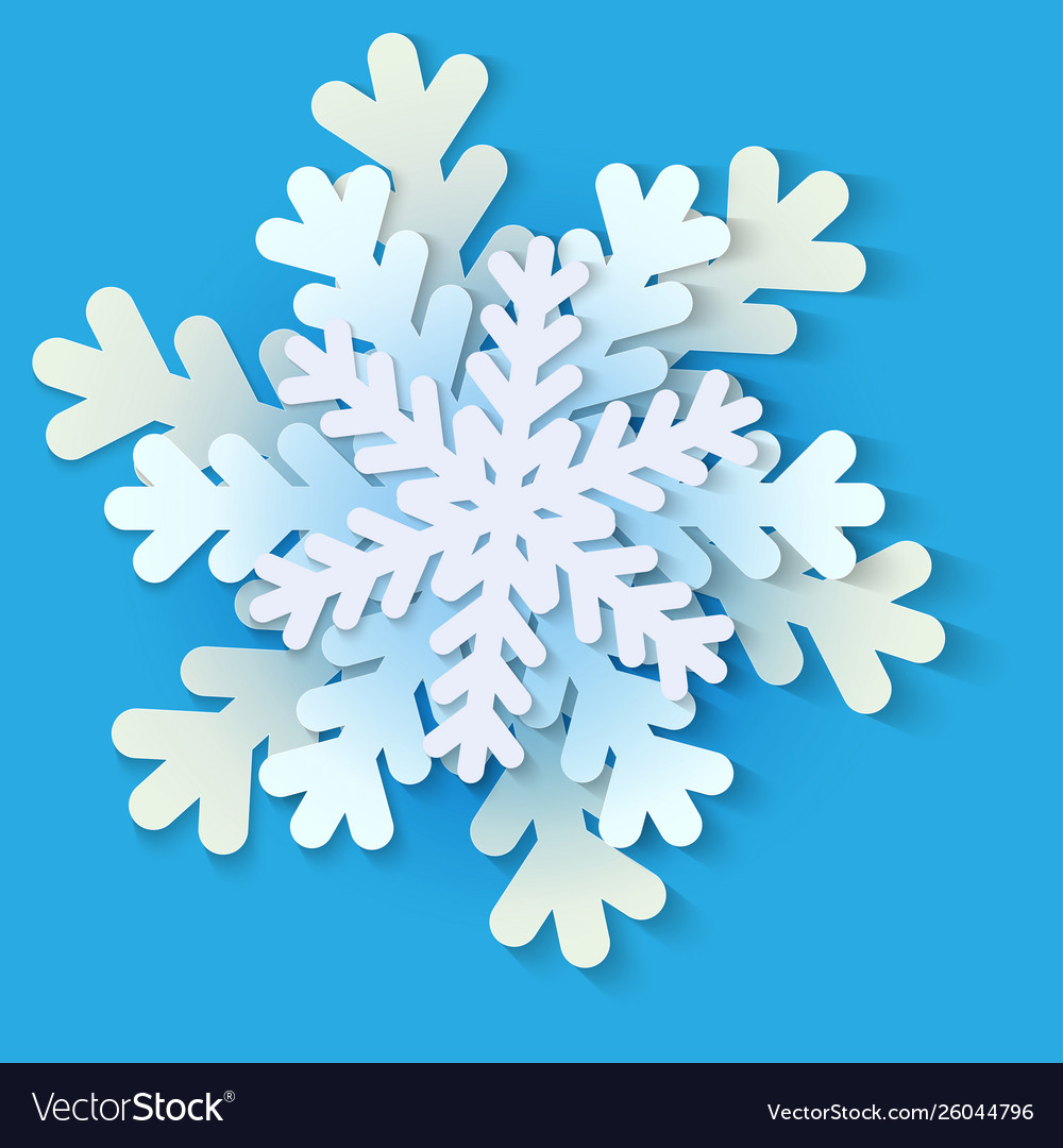 White and blue christmas paper snowflake