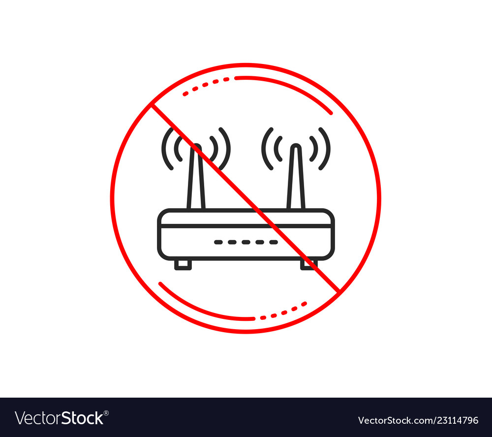 Wifi router line icon computer component sign