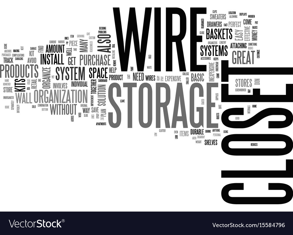 Wire Closet Storage Systems Text Word Cloud Vector Image