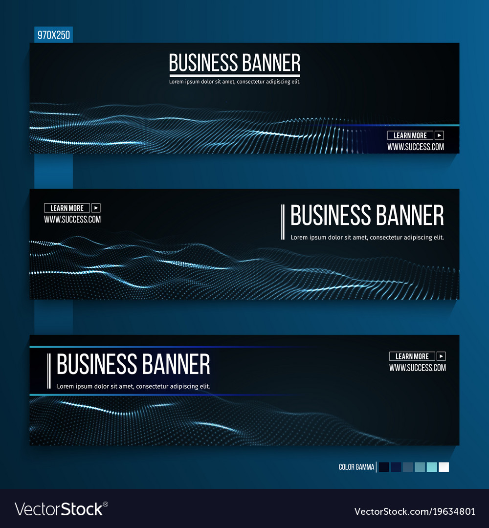 Abstract Technology Web Banner Background 3d Grid Vector Image