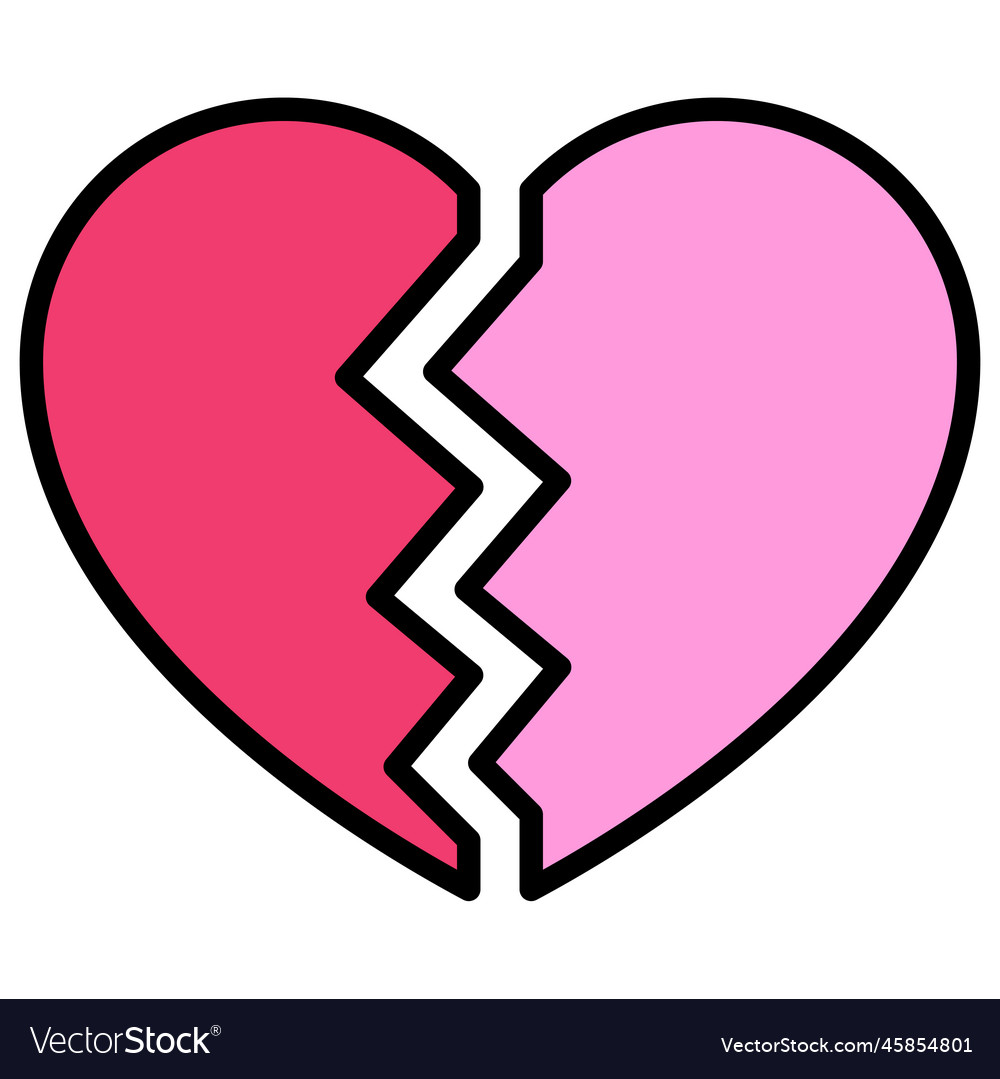 Broken heart icon love and heart Royalty Free Vector Image