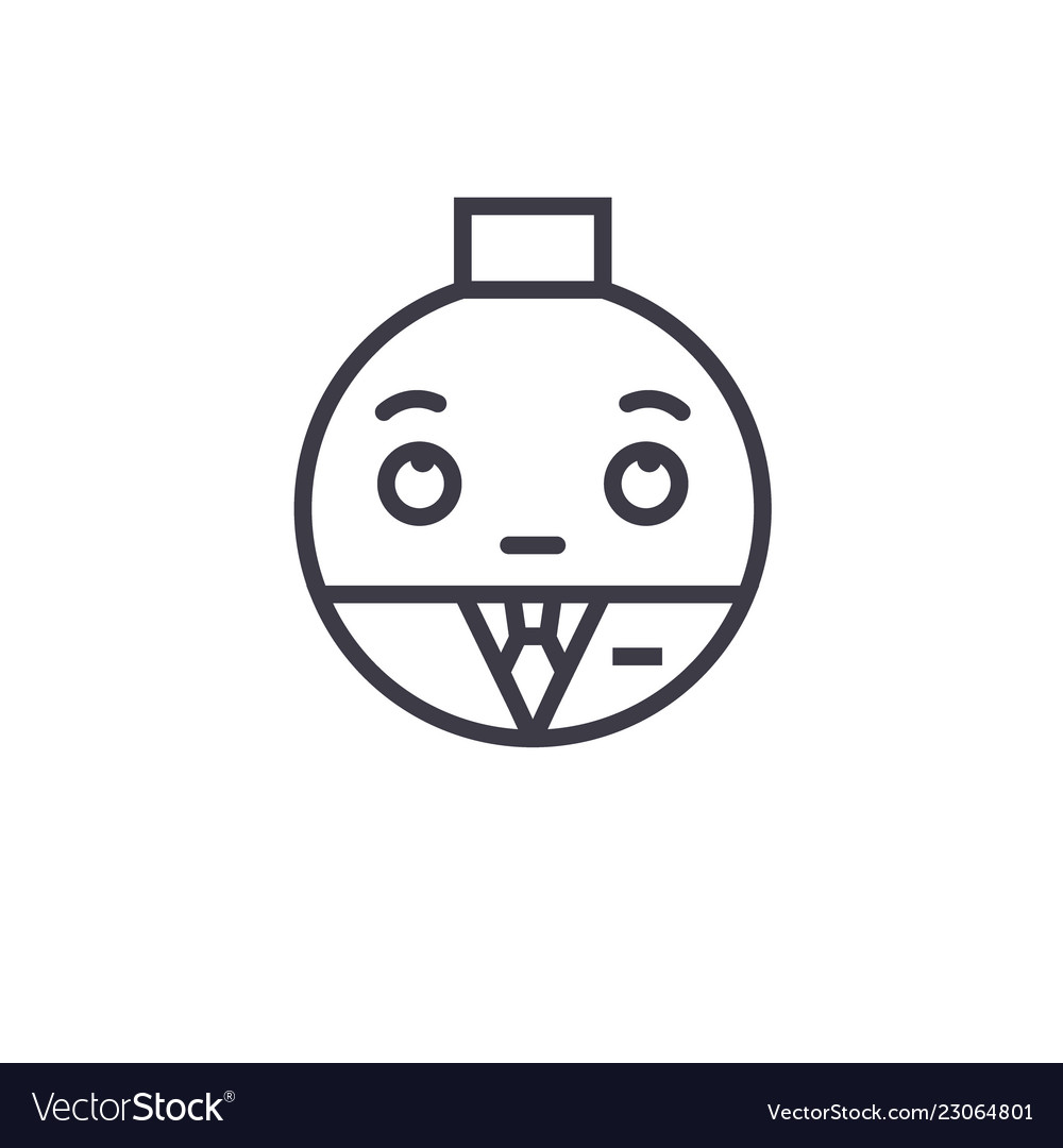 Businessman emoji concept line editable