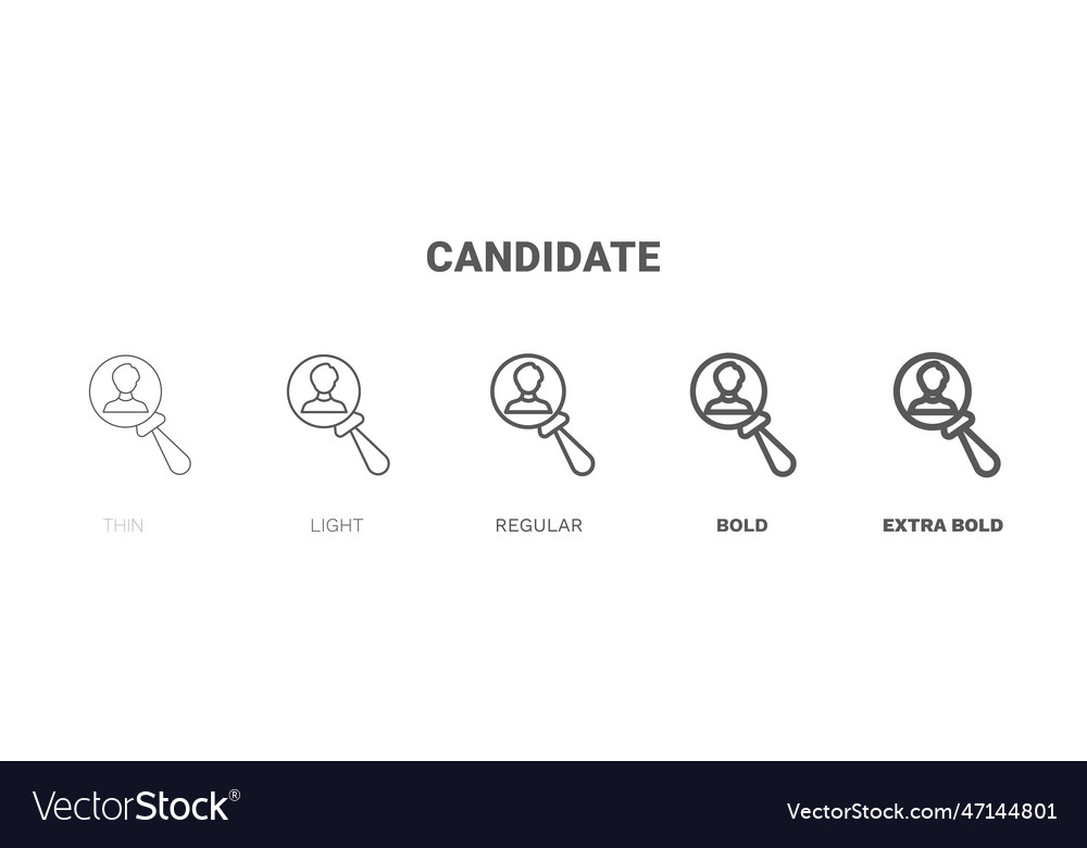 Candidate icon thin regular bold and more