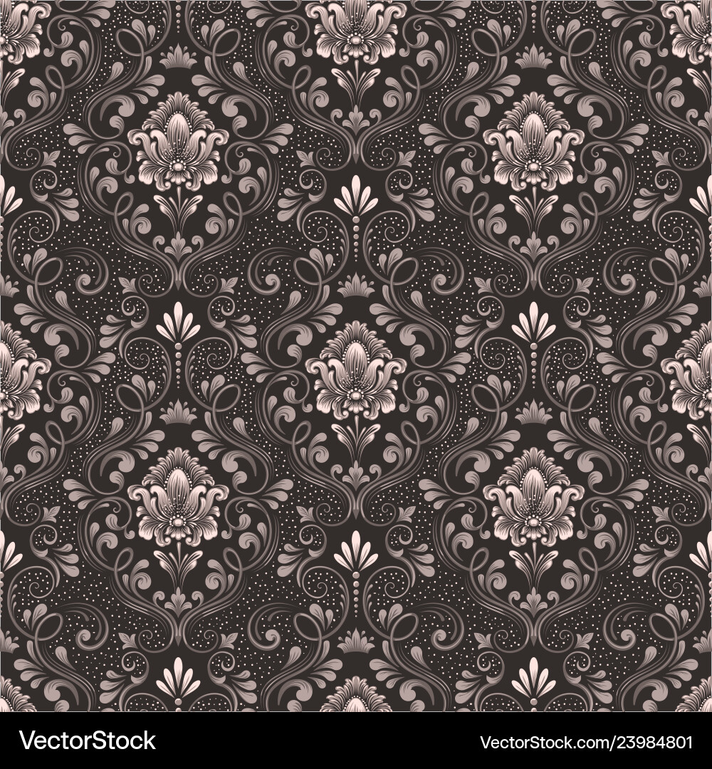 Damask seamless pattern background Royalty Free Vector Image