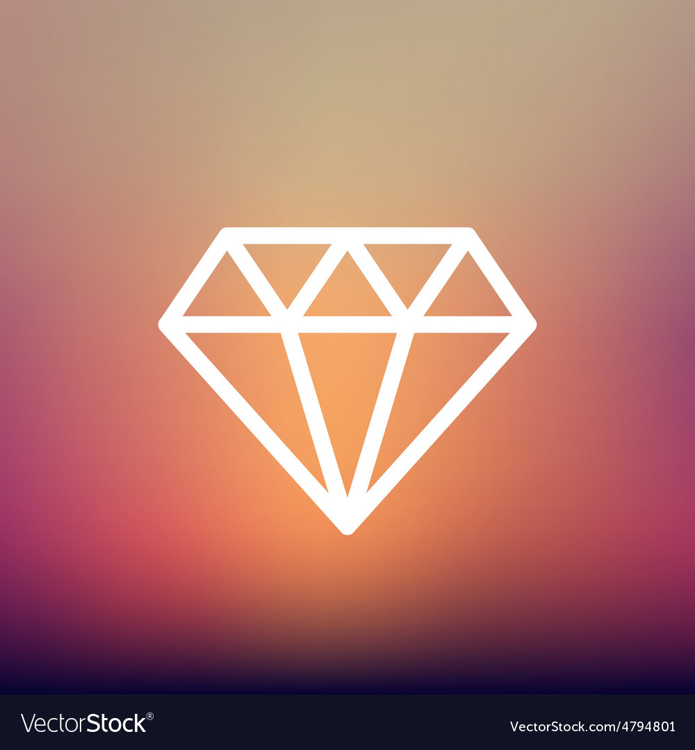 Dazzling diamond thin line icon