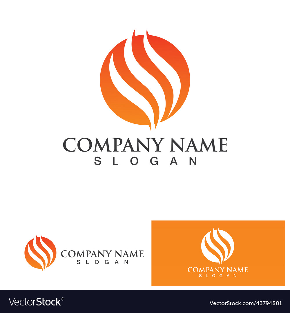 Fire flame logo icon design template Royalty Free Vector