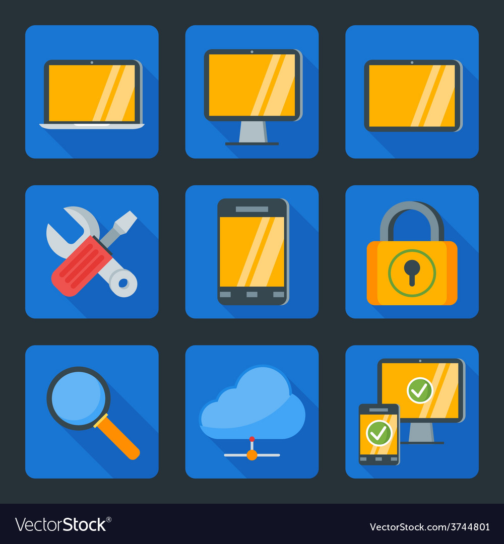 Flat style icon set for web and mobile application