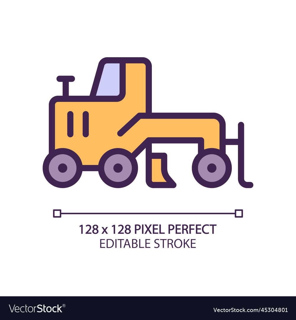 Grader pixel perfect rgb color icon vector image Grader pixel perfect rgb color icon
