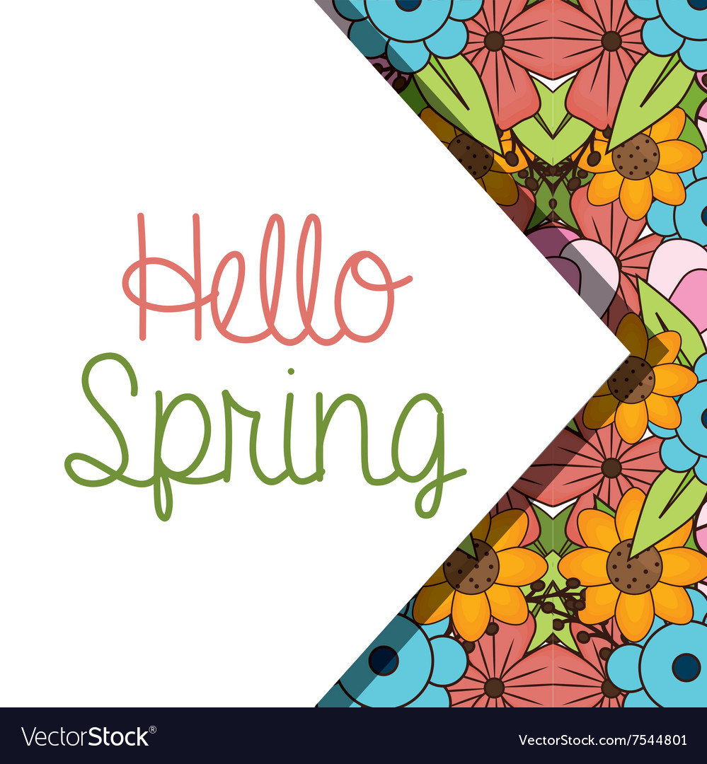 Hello spring design Royalty Free Vector Image - VectorStock