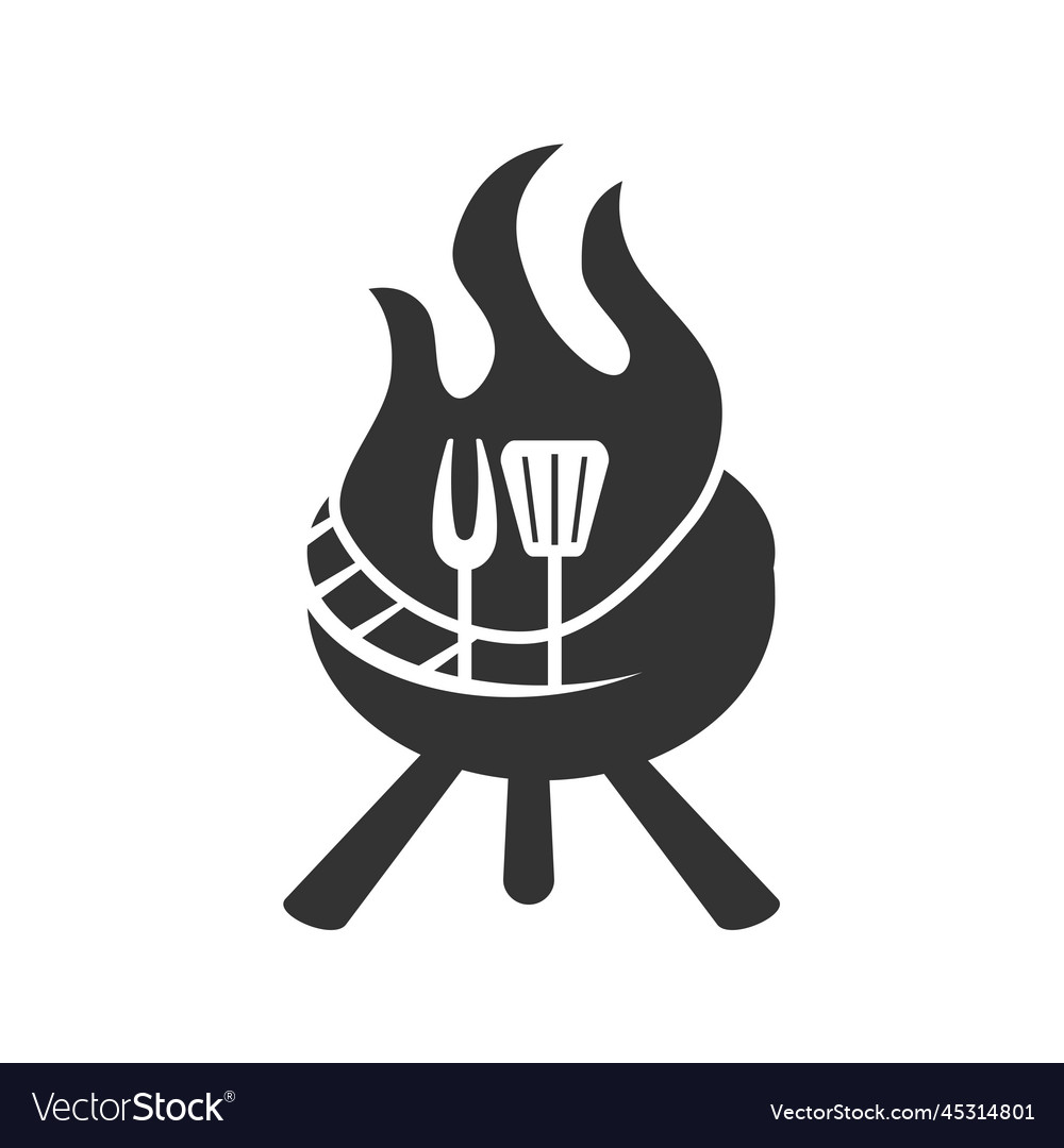 Hot grill logo template icon brand identity