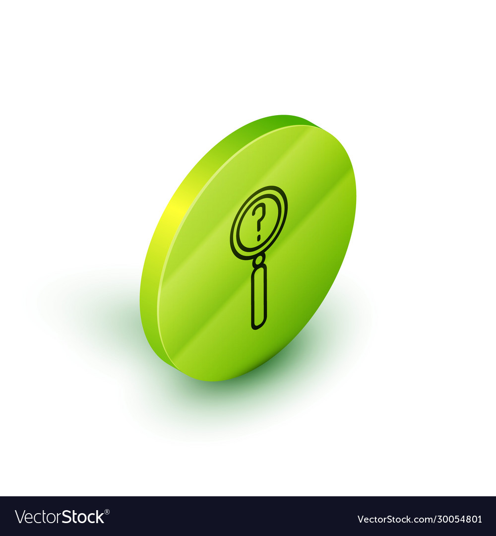 Isometric line magnifying glass with search icon