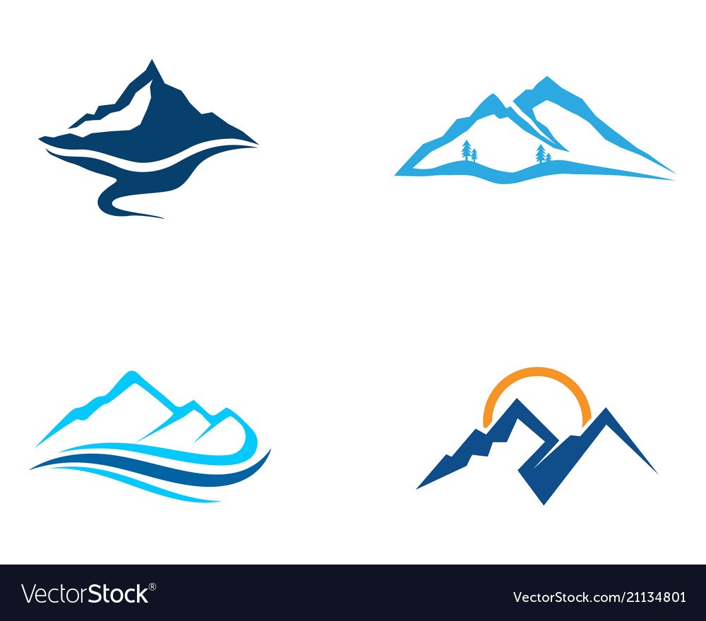mountain and water logo business template vector image